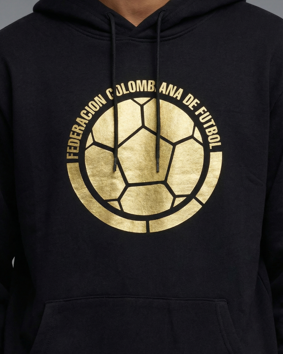 Hoddie Perchado – Colombia Federacion Dorado – Negro - Image 3