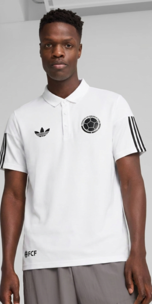 Polo Premium – Colombia Logo Negro – Blanco