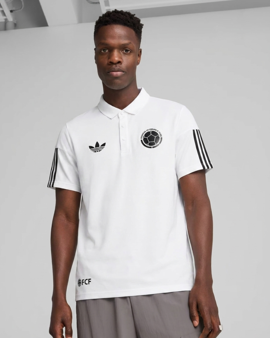 Polo Premium – Colombia Logo Negro – Blanco