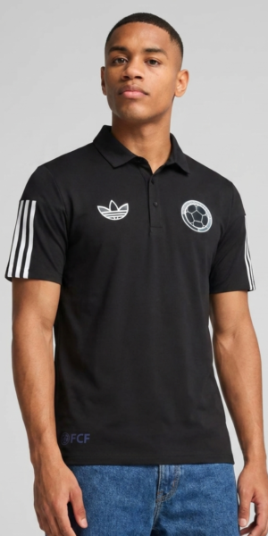Polo Premium – Colombia Logo Blanco – Negro