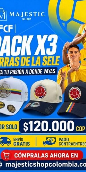 Pack 3 Gorras – Selección Colombia 🇨🇴