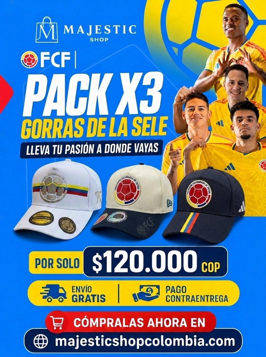 Pack 3 Gorras – Selección Colombia 🇨🇴