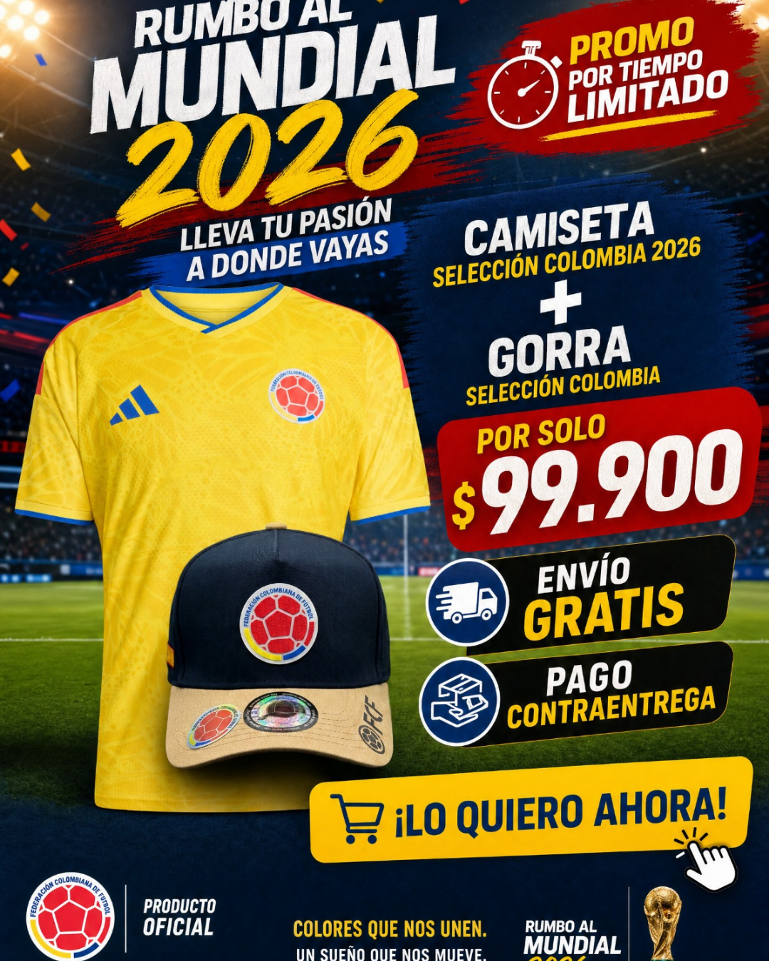 Combo Colombia Amarilla + Gorra