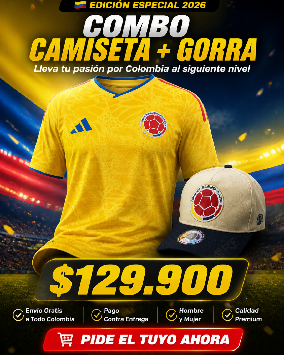Combo Colombia Amarilla + Gorra