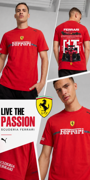 Camiseta Tela Fria - Ferrari Linea Frente - Rojo