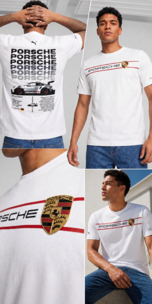 Camiseta Tela Fria - Porsche Lineas Frente - Blanco