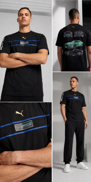 Camiseta Tela Fria - Mercedes Benz Lineas Frente - Negro