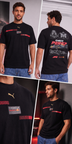 Camiseta Tela Fria - Redbull Lineas Frente - Negro